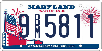 MD license plate 9BM5811