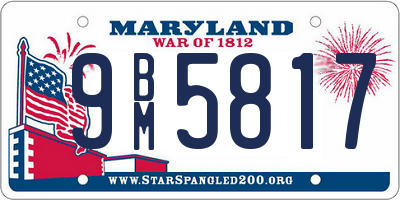 MD license plate 9BM5817