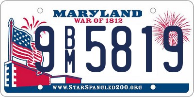 MD license plate 9BM5819