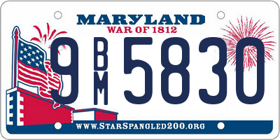 MD license plate 9BM5830