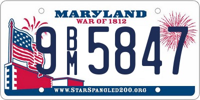 MD license plate 9BM5847