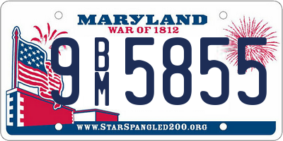 MD license plate 9BM5855