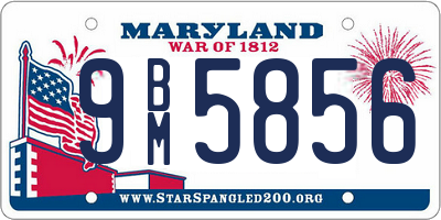 MD license plate 9BM5856