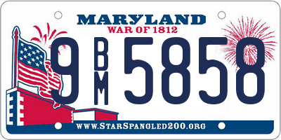 MD license plate 9BM5858