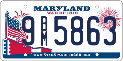 MD license plate 9BM5863