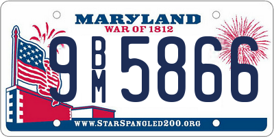 MD license plate 9BM5866