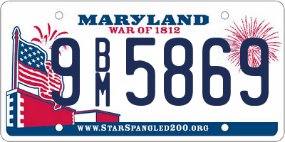 MD license plate 9BM5869