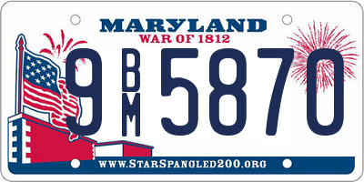 MD license plate 9BM5870