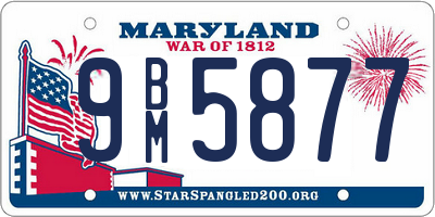 MD license plate 9BM5877