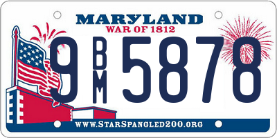 MD license plate 9BM5878