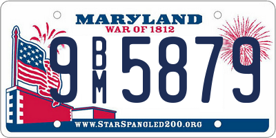 MD license plate 9BM5879