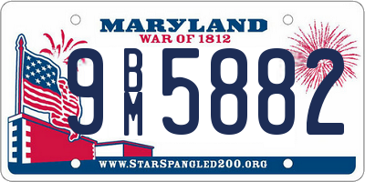 MD license plate 9BM5882