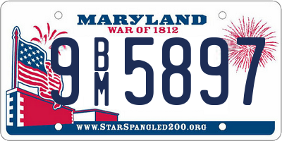 MD license plate 9BM5897