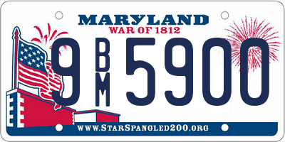 MD license plate 9BM5900