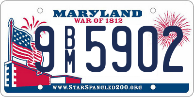 MD license plate 9BM5902