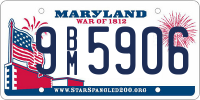 MD license plate 9BM5906