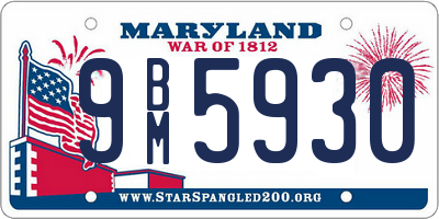 MD license plate 9BM5930