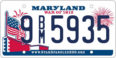 MD license plate 9BM5935