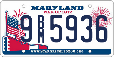 MD license plate 9BM5936