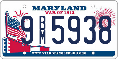 MD license plate 9BM5938