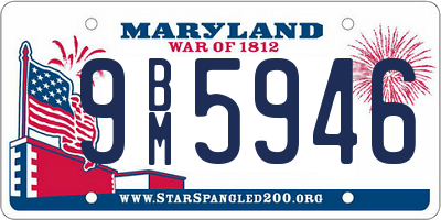 MD license plate 9BM5946