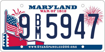 MD license plate 9BM5947