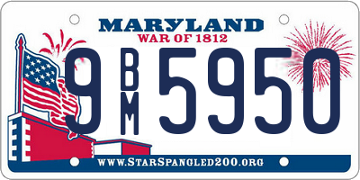 MD license plate 9BM5950