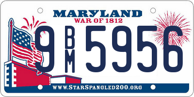 MD license plate 9BM5956