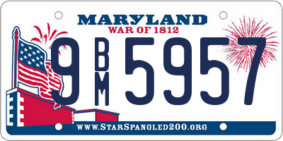 MD license plate 9BM5957