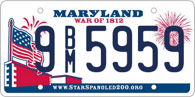 MD license plate 9BM5959