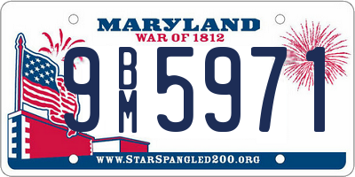 MD license plate 9BM5971