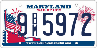 MD license plate 9BM5972