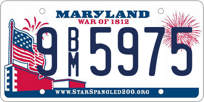 MD license plate 9BM5975