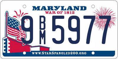 MD license plate 9BM5977