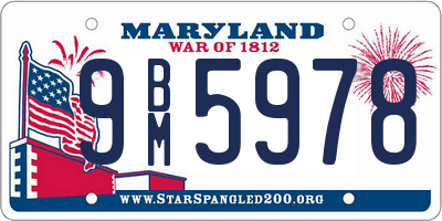 MD license plate 9BM5978