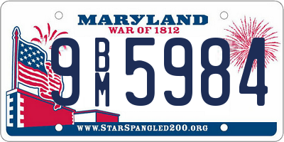 MD license plate 9BM5984