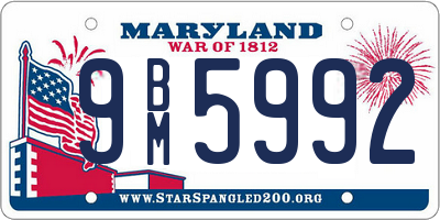 MD license plate 9BM5992