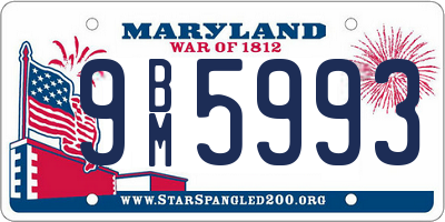 MD license plate 9BM5993