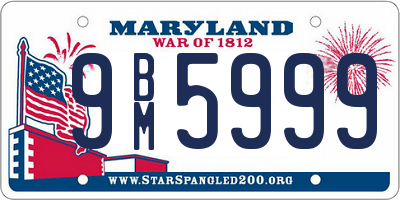 MD license plate 9BM5999