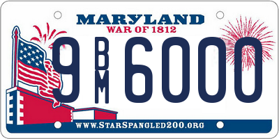 MD license plate 9BM6000