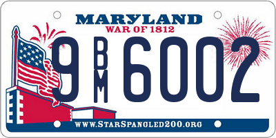 MD license plate 9BM6002