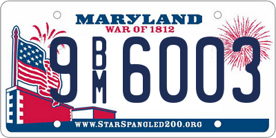 MD license plate 9BM6003