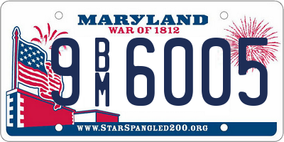 MD license plate 9BM6005