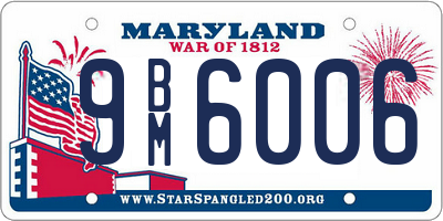 MD license plate 9BM6006