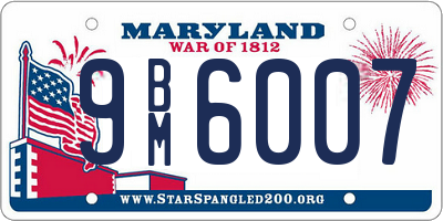 MD license plate 9BM6007