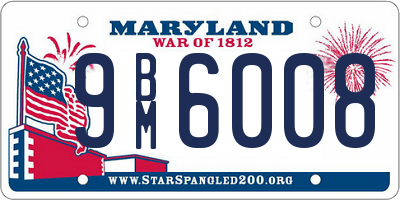 MD license plate 9BM6008