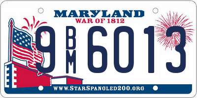 MD license plate 9BM6013