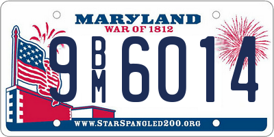 MD license plate 9BM6014