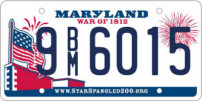 MD license plate 9BM6015