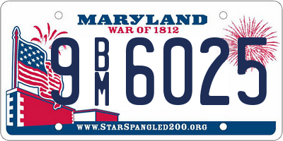 MD license plate 9BM6025